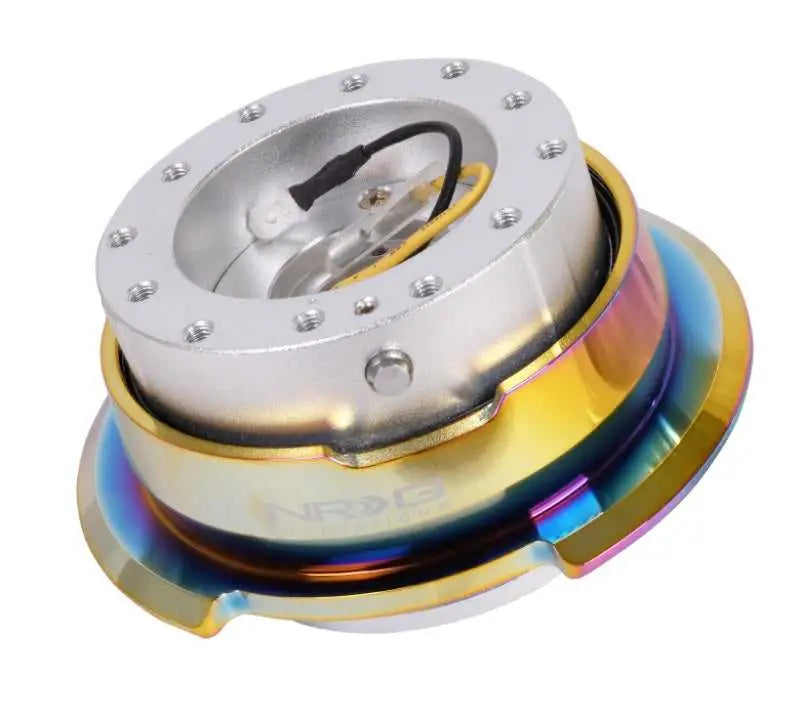 NRG NRG Quick Release Gen 2.8 - Silver Black Body / Neochrome Ring