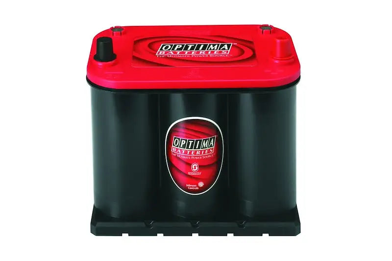 Glossy red and black Optima Bat high performance battery with Spiralcell technology