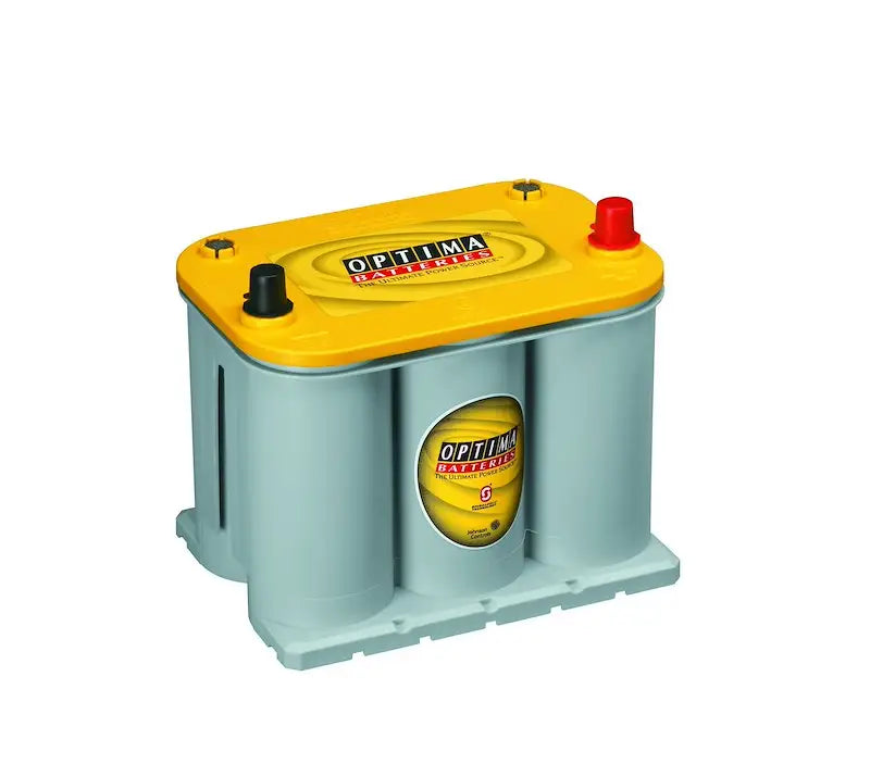 Optima Battery D35 Yellow Top high performance battery with red black terminals ensures optimal power