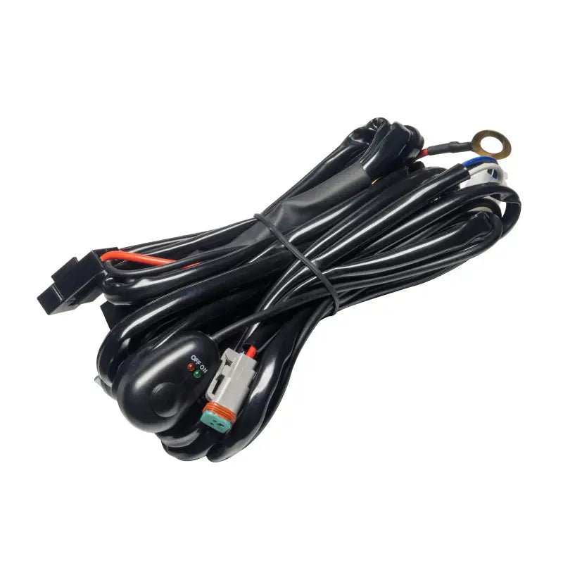 a pair of black wires and wires connected to each other
