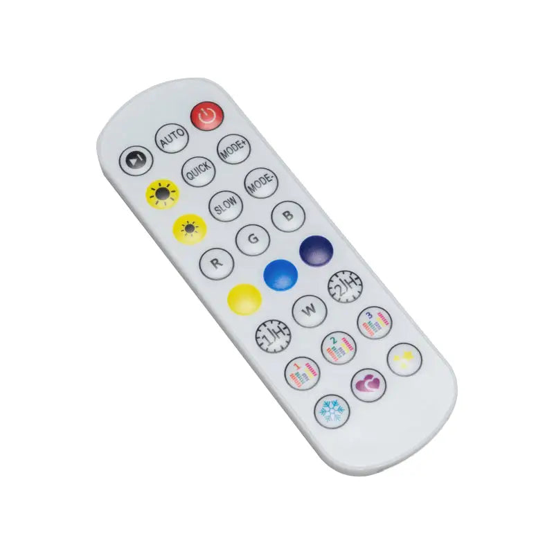 White remote control with colorful buttons for Oracle Lighting Fiber Optic Wheel Lite