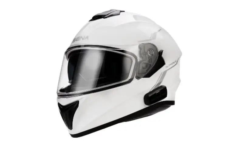 Outforce Full Face Helmet Bluetooth Glossy White Sm