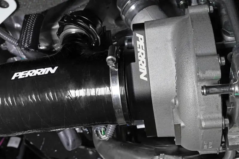 Perrin 2022 + Subaru WRX Black 3in Turbo Inlet Hose w/ Nozzle (Short) - Fabrication