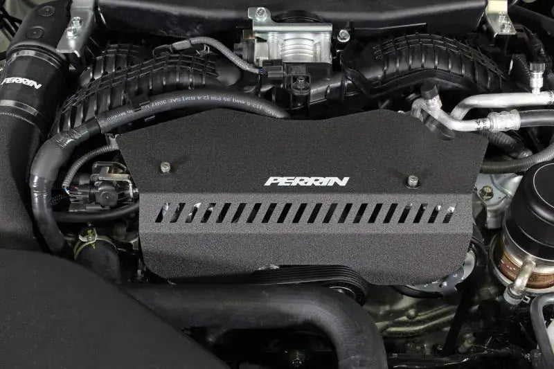 Perrin 2022 + Subaru WRX Pulley Cover - Black - Engine Components