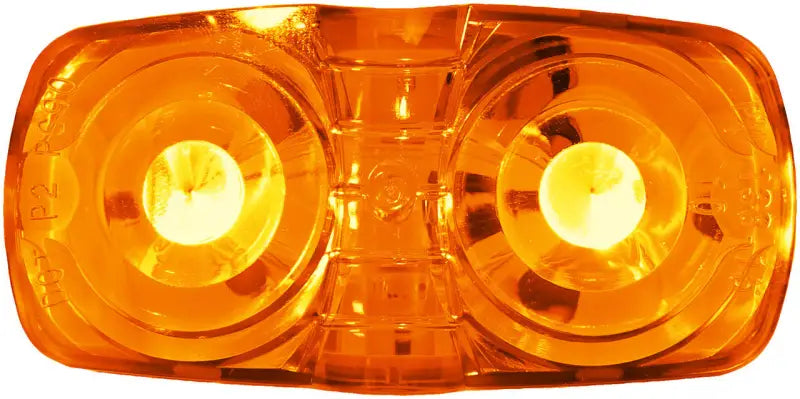 Amber dual-bulb vehicle light on Peterson Mfg V38A Led M/C Pix Rect Dbl Bulls-Eye
