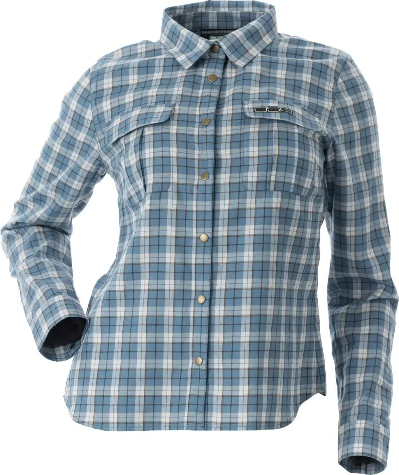 Plaid Button Down Steel Blue Sm