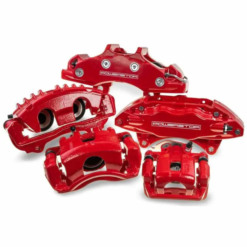 Power Stop 92-98 BMW 318i Front Red Calipers w/Brackets - Pair - Truck & Automotive