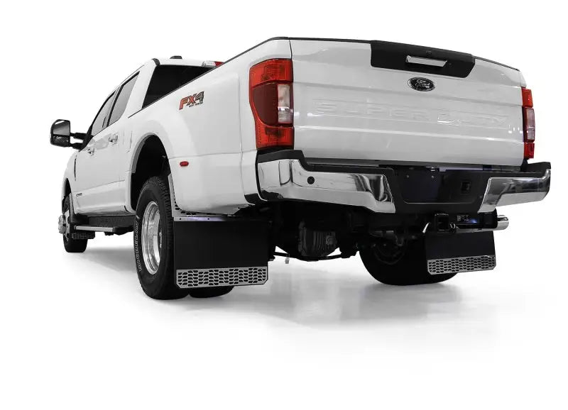 Putco 15-19 Chevy Silv/Sierra HD Dually (Front) - Set of 2 Mud Skins - Brushed SS w/ Hex Shield - 78170