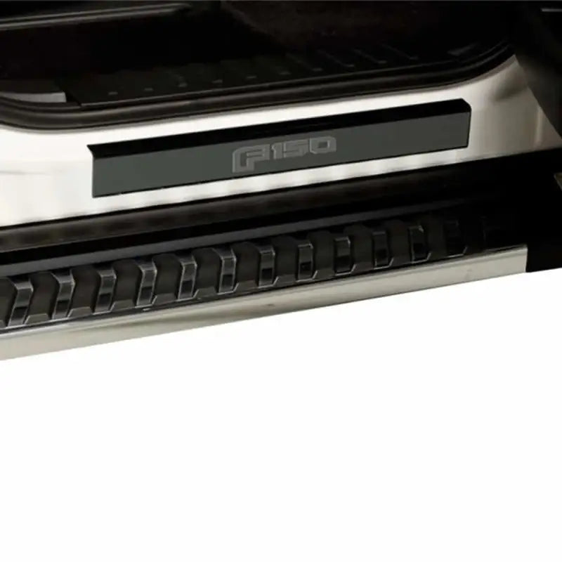 Putco 15-20 Ford F-150 - Regular Cab & SuperCab w/ F-150 Etching (2pcs) Black Platinum Door Sill - 95145BPFD