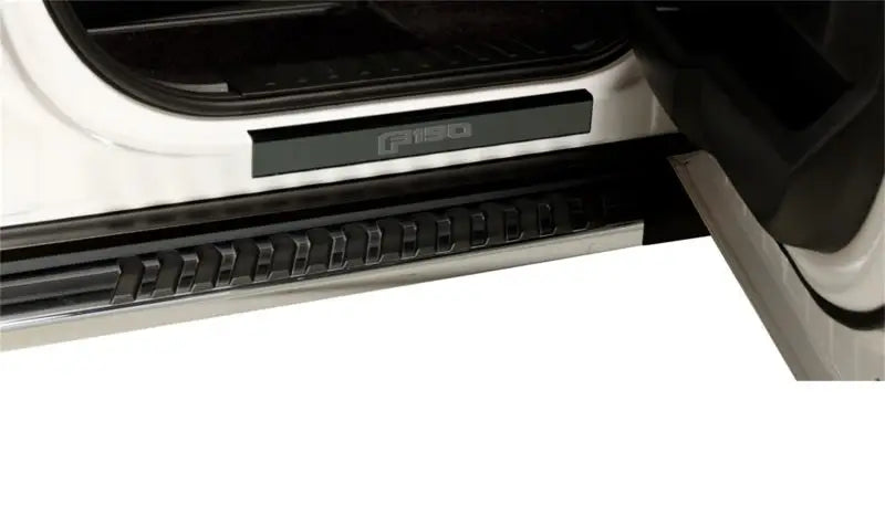 Putco 15-20 Ford F-150 - Regular Cab & SuperCab w/ F-150 Etching (2pcs) Black Platinum Door Sill - 95145BPFD