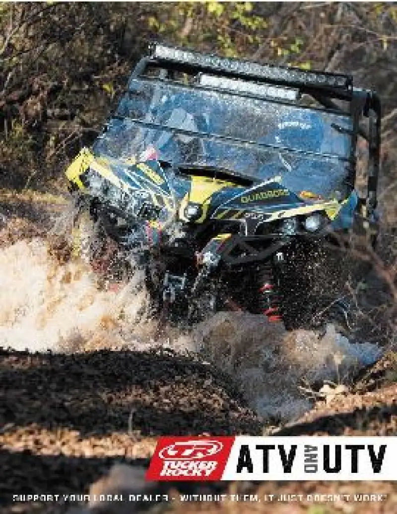 All-terrain vehicle splashing mud with QuadBoss 03-07 Can-Am Rally carburetor kit