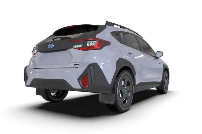 Rally Armor black UR mud flaps for 2019 Subaru Crosstrek with light blue logo
