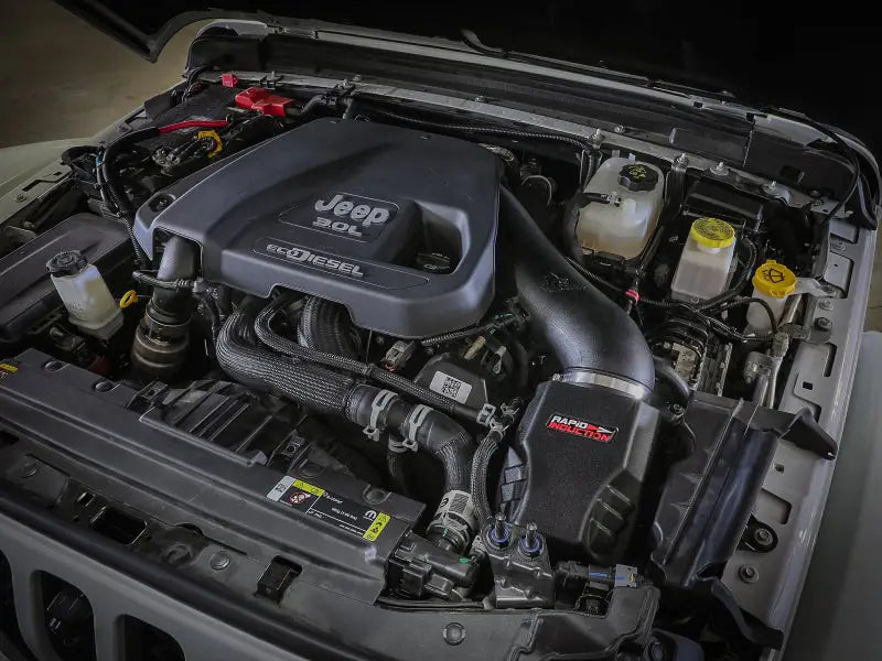 Jeep engine compartment with Rapid Induction Cold Air Intake System and Pro 5R Filter