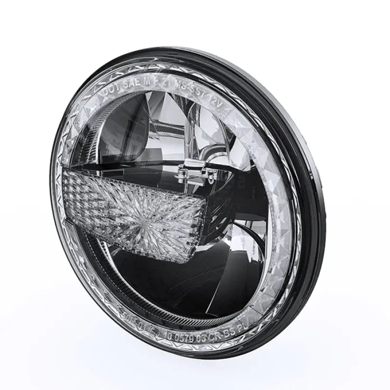 Raxiom 97-18 Jeep Wrangler TJ/JK 7-Inch LED Headlights w/ Halos- Black Housing (Clear Lens) - J155018