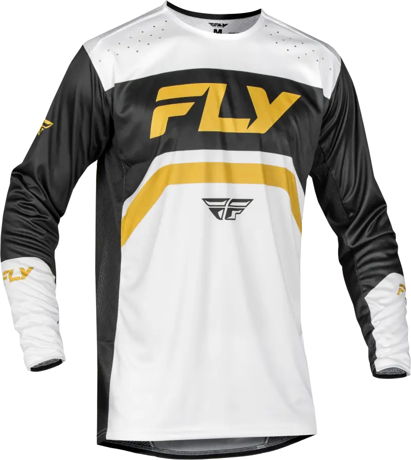Rayce Bicycle Jersey White/Black/Gold 2x - FLY RACING