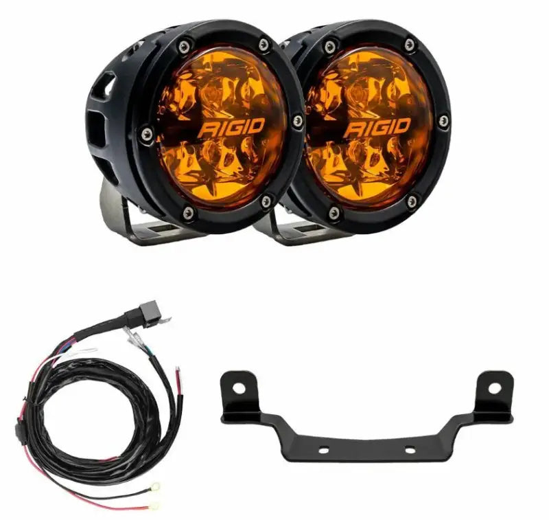 Pair of round amber LED off-road lights from Razor 360 Series Amber Pro Grille Light Kit