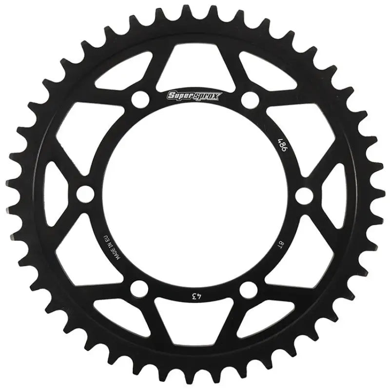 SUPERSPROX Rear Edge Sprocket Steel 43t 520 Blk Hon/Kaw/Suz/Yam for Powersports