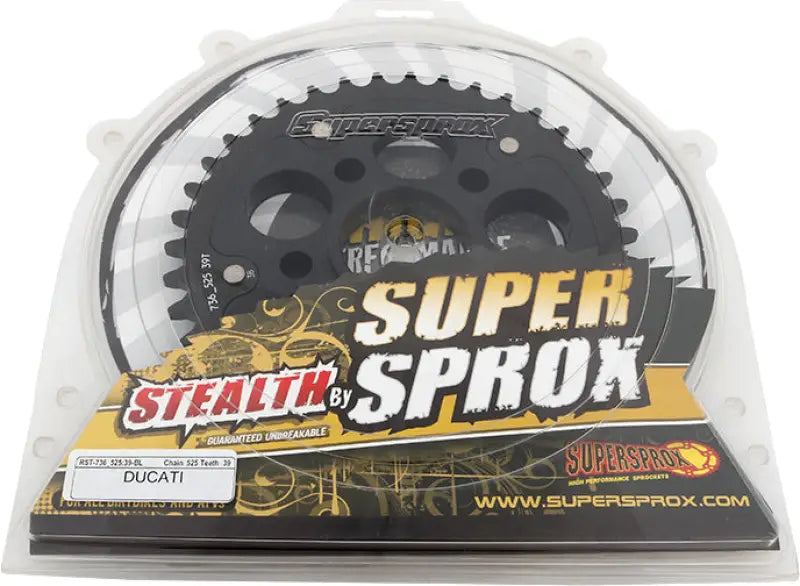 Rear Stealth Sprocket Alu/Stl 39t 525 Blk Duc