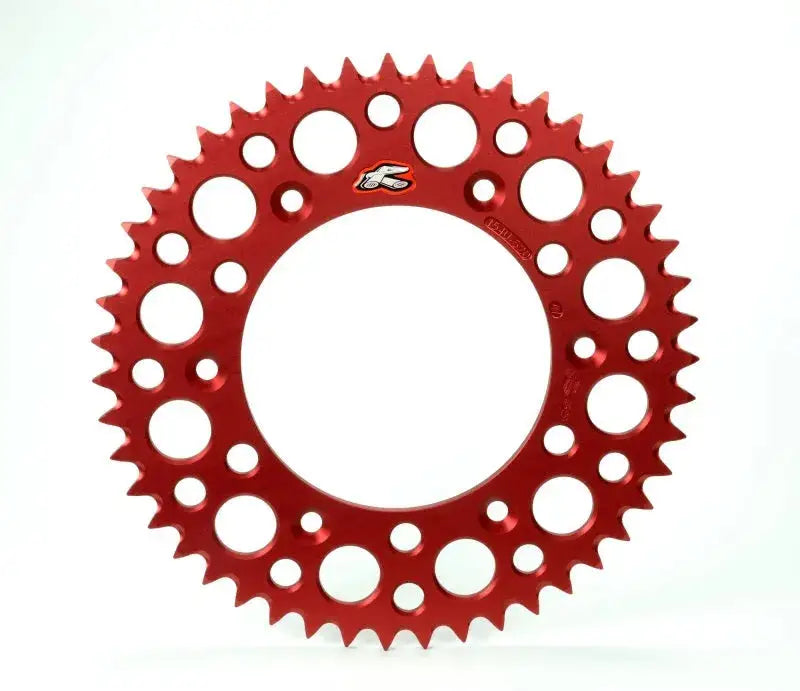 Renthal 96-02 Honda CR80RB Rear Grooved Sprocket - Red 420-55P Teeth - Drivetrain