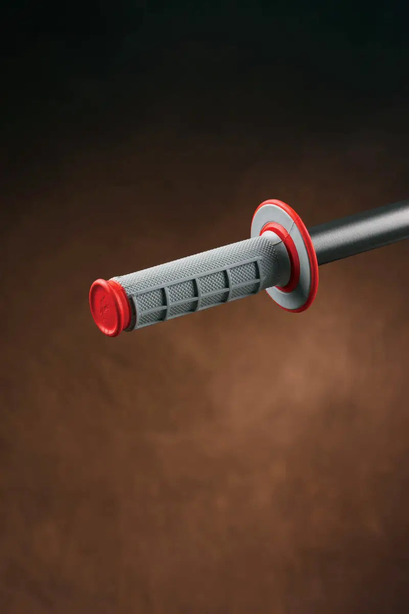 Renthal MX Dual Compound Grips 1/2 Waffle - Grey/ Red - G156