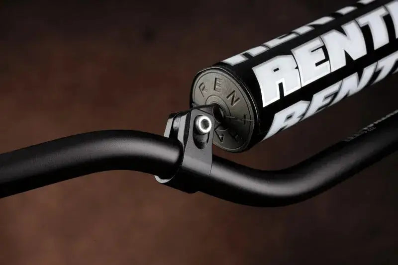 Black motorcycle handlebars with Renthal pad for powersports, rv parts & accessories