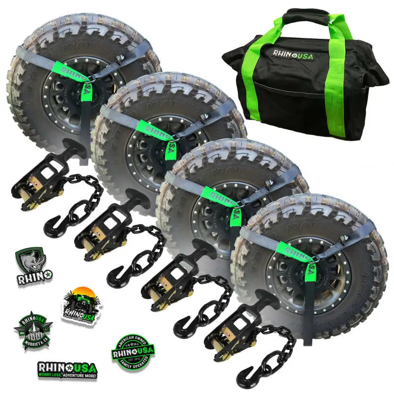 Rhino USA Lasso Straps; Basket Straps - Black - Rhino USA