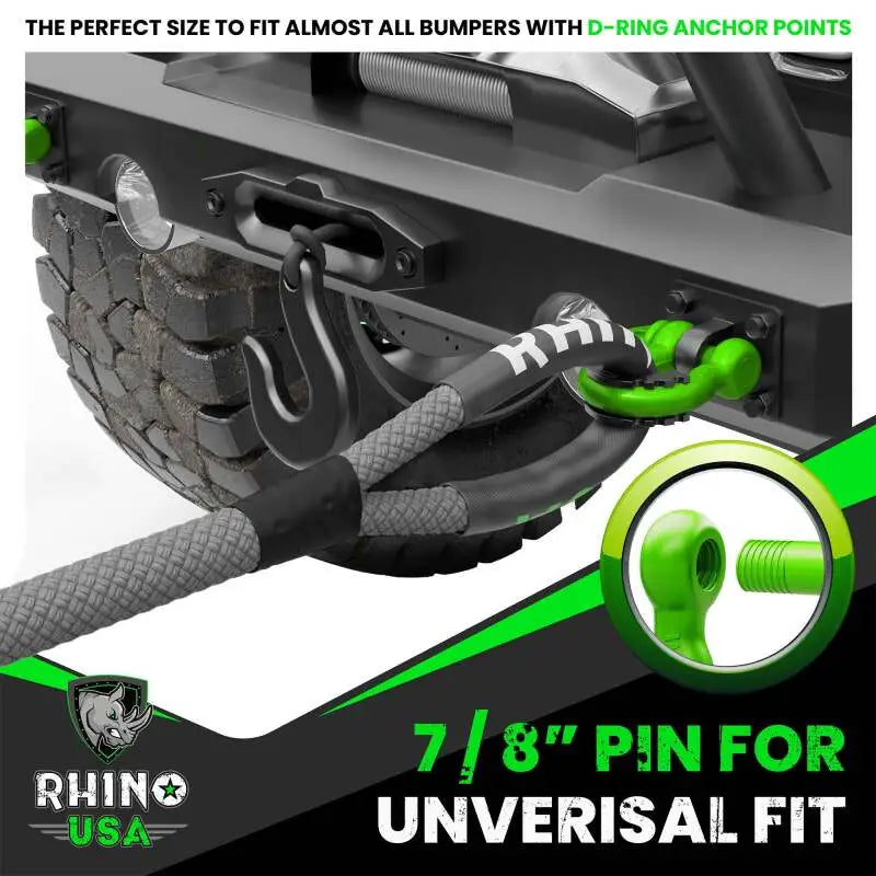 Rhino USA 3/4In D-Ring Shackle Set, Pack Of 2 (Black) - Rhino USA