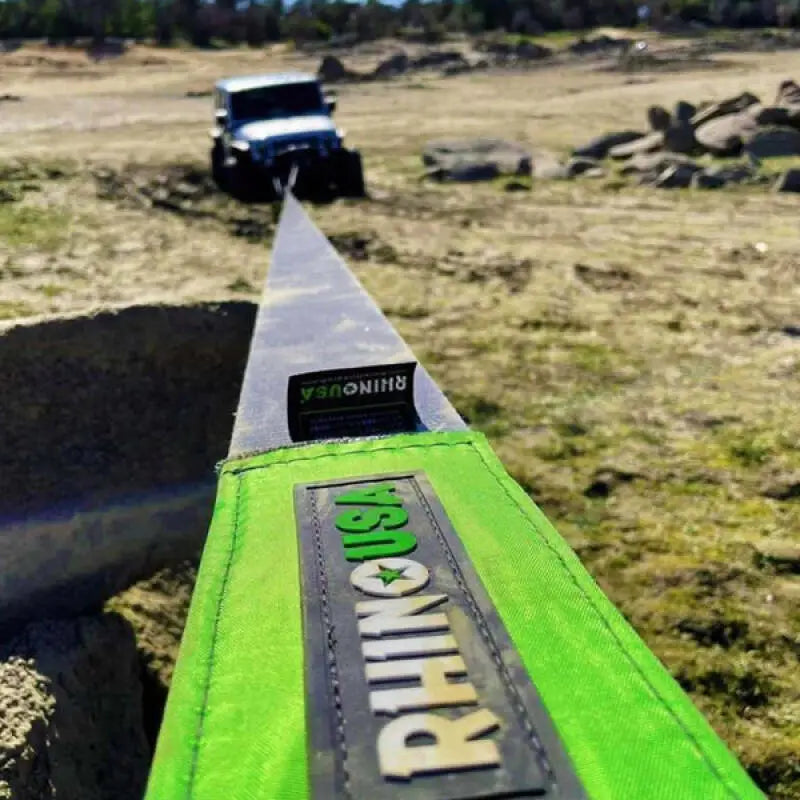 Rhino USA Recovery Tow Strap 4Inx30Ft (Green) - Rhino USA