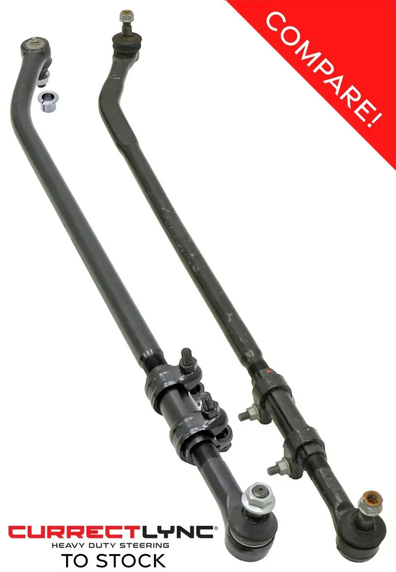 RockJock JK Currectlync Steering Sys. w/Flipped Drag Link 1.65in Dia. Tie Rod 1.3in w/Hardware - Truck & Automotive