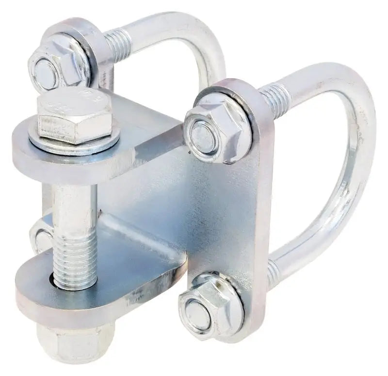 Shiny metal U-bolt assembly from RockJock JK Currectlync steering system mounting kit