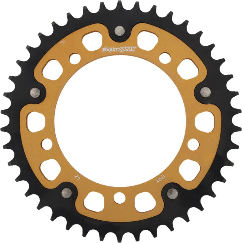 RST-1793-42-GLD Rear Stealth Sprocket Alu/Stl 42t 520 Gld Hay/Suz/Tri