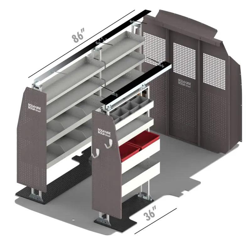 Van shelving unit.