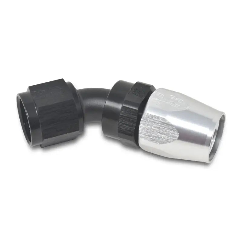 Russell Performance -10 AN Black/Silver 45 Degree Full Flow Hose End - 610113