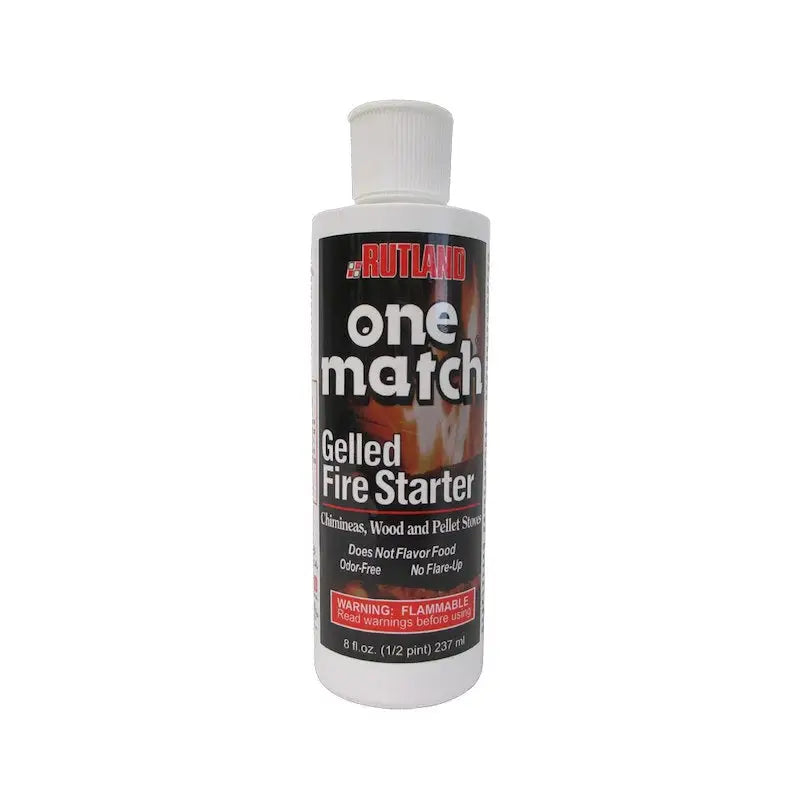 Rutland One Match Gel Fire Starter 8 oz white plastic bottle for chimineas