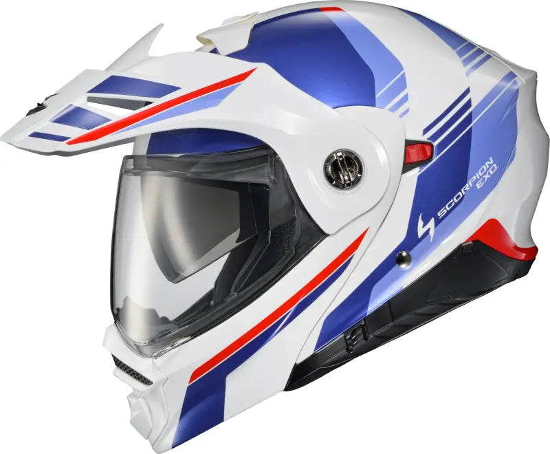 Exo At960 Modular Helmet Monk White/Blue 2x - SCORPION EXO