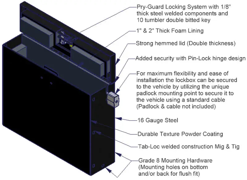Tuffy Laptop Computer Lockbox W/ Keyed Lock - Tuffy Products