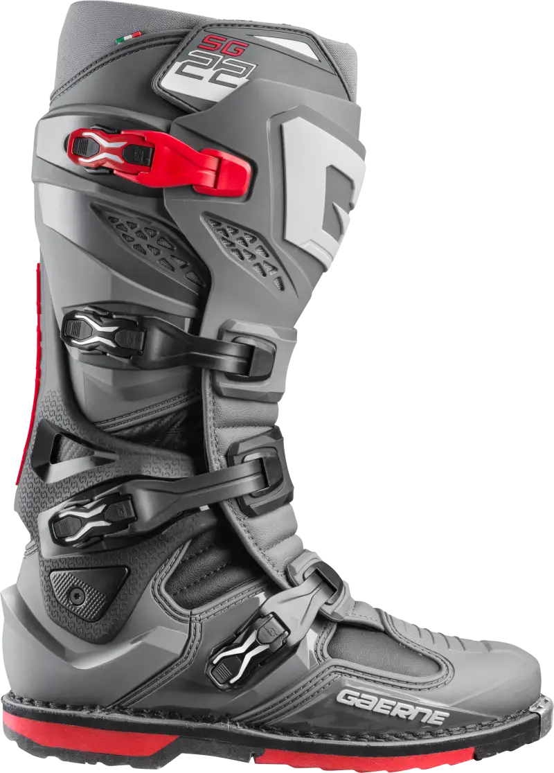 GAERNE Sg 22 Boots Anthracite/Black/Red Sz 11 for Powersports