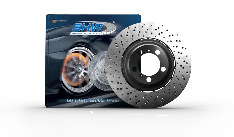 SHW 10-11 Porsche 911 GT3 3.8L w/o Ceramic Brakes Left Front Drill-Dimp LW Brake Rotor (99735140991) - PFL41187
