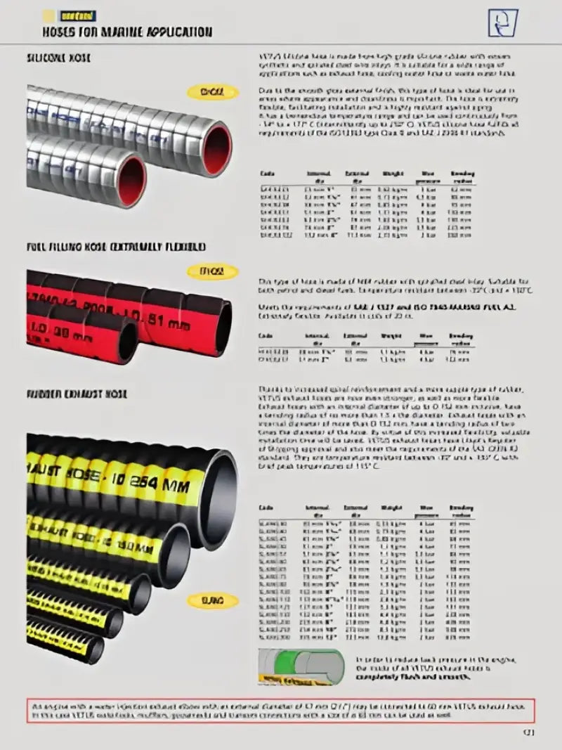 SLANG50 Vetus Rubber Exhaust Hose 51 Mm Inter - Marine Exhaust/Water