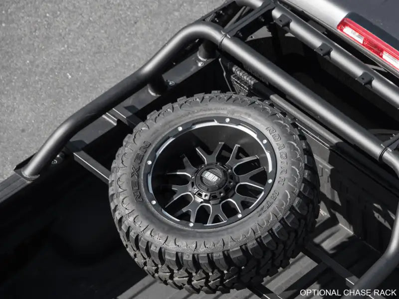 Spare Tire Carrier Truck Bed Bar Mount; 37 Inch Tire; Black; Steel; Direct Fit; Requires Armordillo - & Automotive