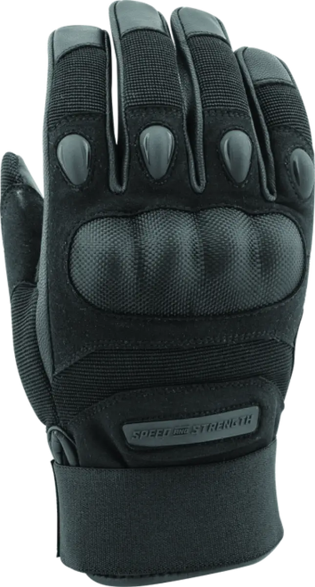 Black tactical arms gloves for protection and grip in the Speed and Strength Call to Arms product