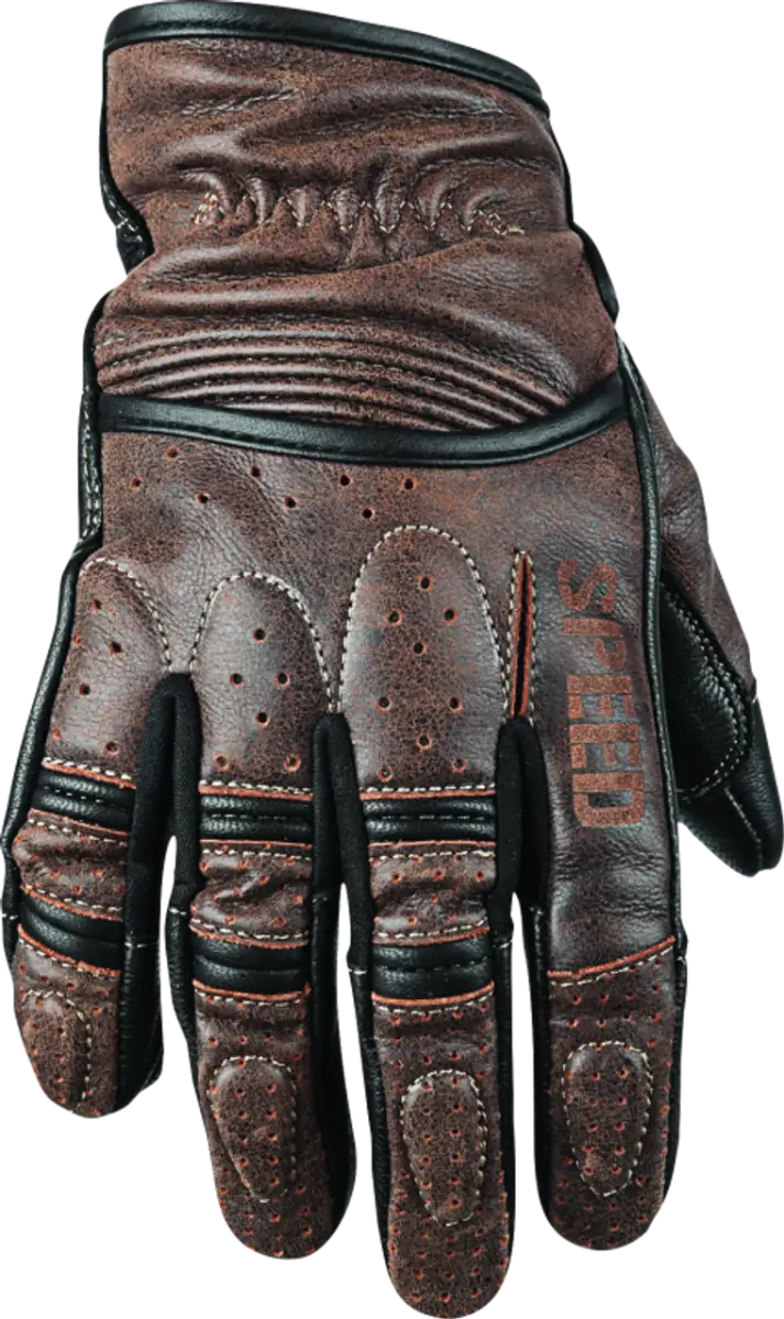 Brown leather motorcycle glove from Speed and Strength Rust and Redemption Leather Gloves XL