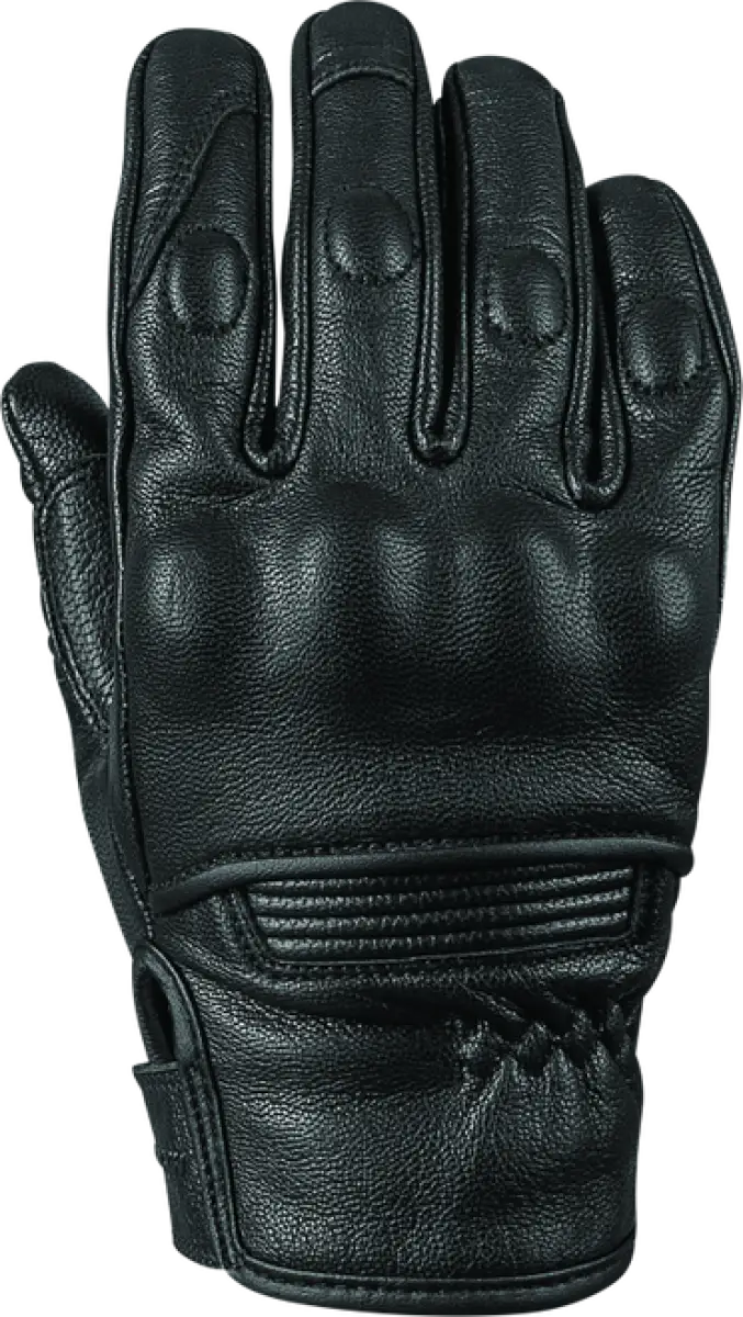 Black leather glove for strength throttle body riding by Speed and Strength Women XS