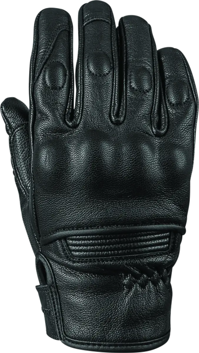 Black leather motorcycle glove from Speed and Strength Throttle Body line perfect for women