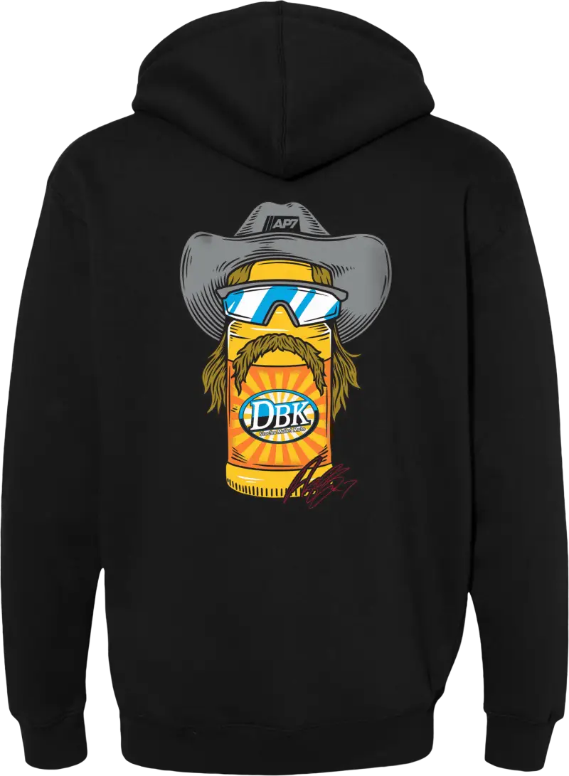Stache Mullet Moto Yth Hoodie Black Yx - DBK