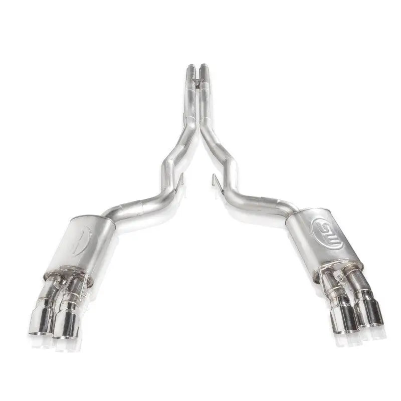 Stainless Works 2018+ Ford Mustang GT 3in Redline Series Catback H-Pipe w/Active Valves & Quad Tips - M18CBHFCV