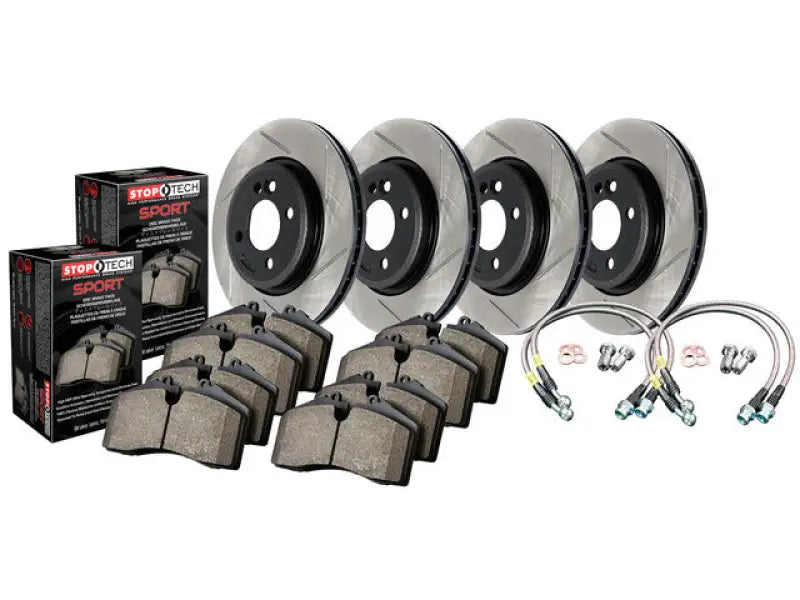 StopTech 03-04 Subaru Impreza WRX STi Four Wheel Slotted Sport Brake Kit - Truck & Automotive