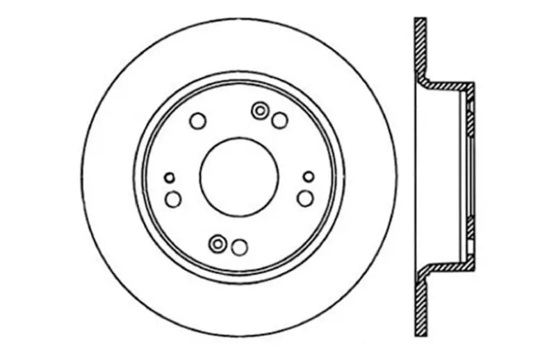 Automotive brake rotor diagram for StopTech Acura TSX and Honda Accord SportStop Slotted Rotor