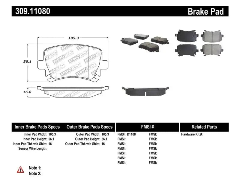 Stoptech StopTech Performance 06-09 Audi A3 / 05-09 Audi A4/A6 / 08-09 Audi TT / 06-09 VW GTI / 06-09 Jetta
