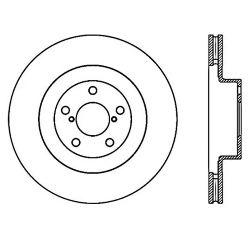 Stoptech StopTech Power Slot 02-10 WRX Front Left Sportstop Slotted Rotor